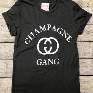 Champagne Gang Tee - Charcoal